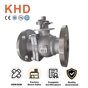 High Quality KHD CF8 304 Stainless Steel Flanged Ball Valve 2 Inch CE API Certified Industrial Valve for Oil Water Gas