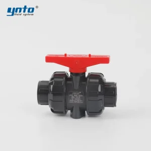High Quality YNTO DN20 Welded Double Union Ball Valve Dark Grey UPVC EPDM Sealing 650 PSI Water Applications Direct OEM Manual 1