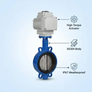 High Sealing Sanitary Stainless Steel Structure High Temperature Media Adaptable 12 point Handle Electric Butterfly Valve