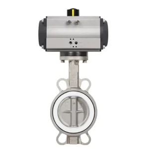 High Temperature Acid Alkali Resistant SS304 PTFE Rubber Sealed D671X F Pneumatic Clamp Butterfly Valve PN16 DN50 DN300 Air Gas