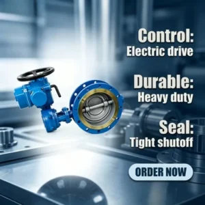 High Temperature Electric Flange Butterfly Valve with Three Eccentric Valves for Base Oil Water Gas Media