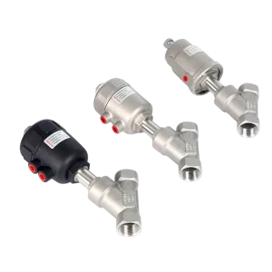 High Temperature Industrial 304 Stainless Steel Double Acting Water Steam Air Control Pneumatic Angle Seat Valve