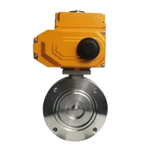 High Temperature Stainless Steel Electric Vacuum Butterfly Valve Flanged Type DN50 6 for Powder Discharge Dryer System