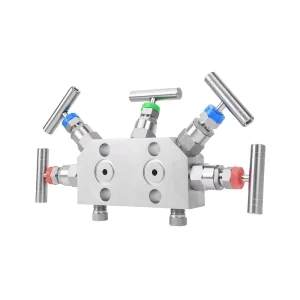 High Temperature Vacuum Needle Integral Manifold 5 Shutoff Valves for Gas Water Oil