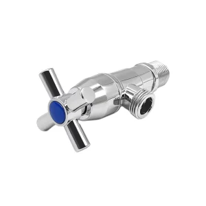 HongKe China Factory 1 2 Inch Chrome Angle Valve with Ceramic Valve Core Plastic Body and Ball Stem Manual Water Plumbing