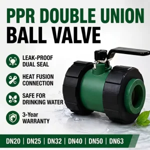 Hot Cold Water Plumbing System PPR Ball Valve Double Union Plastic Valve DN20 DN63 OEM ODM Manufacturer