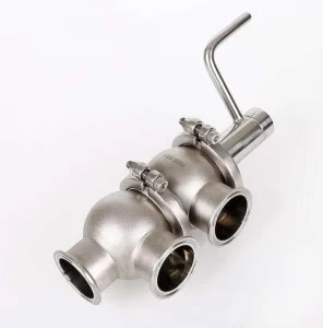 Hot Selling Sanitary Stainless Steel 304 316L SMS Manual Operation 21 Model Weld Diverter Reversing Valve for Flow Control