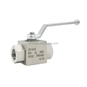 Hydraulic Pressure NPT BSP 6000psi PN320-500 Stainless Steel 304 316 WCB KHB High Pressure 2 Way Female Thread Ball Valve