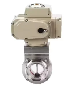Hydraulic Water Control Valve with Motorized Actuator Stainless Steel Sanitary Electric Butterfly Valve
