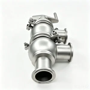 Hygienic Food Grade Sanitary Stainless Steel 304 316L Stop Manual LL Type Butt Welded Cut-off Reversing Divert Valve