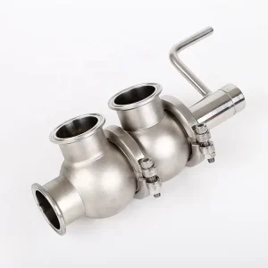 Hygienic Food Grade Sanitary Stainless Steel 304 316L Stop Manual LL Type Butt Welded Cut off Reversing Divert Valve