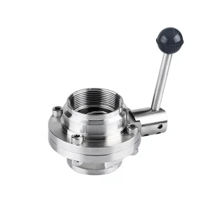 Hygienic Food Grade Stainless Steel 3A SMS DIN 304 316 Silicon Sanitary Manual Female Threaded Butterfly Valve Water DN32 DN100