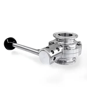 Hygienic Food Grade Stainless Steel 3A/SMS/DIN 304 316L Sanitary Manual Tri Clamped Butt Welded Water Butterfly Valve