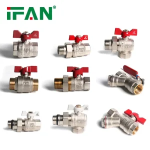 IFAN High Pressure Ball Valve 1 2″ 1″ Water Ball Valves Butterfly Red Handle Forged Brass Ball Valve