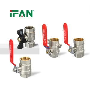 IFAN OEM Customization Brass Ball Valves Plumbing Water Gas Pipeline Ball Valve Red Black Handle Ball Valve