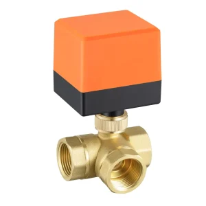 IP54 2″ Three Way T Type Motorized Ball Valve 220V/12V/24V 3 Wire Electric Brass Water Valve CE Certified 1 Year Warranty OEM