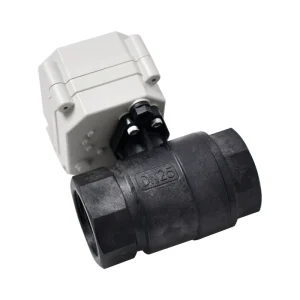 IP67 2 Way 1 Inch BSP DN25 CR303 3 wires Manual Operation Electric Motorized Control PPO Plastic Ball Valve DC12V DC24V