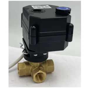 IP67 3 Way Electric Ball Valve with Manual Override FH-MO 2.5nm DN8 DN15 DN20 DN25 L Type Brass 12v 24v 110v 120v 230v