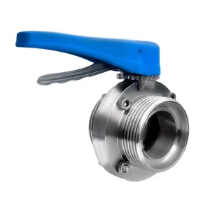 ISO CE Certified Manual Threaded Sanitary Butterfly Valves with Pull Handle Duckbill High Temperature for Water Equipment