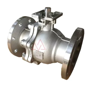 ISO5211 High Platform JIS10K SCS13 Stainless Steel Flanged Floating Ball Valve For Chemical Pipeline