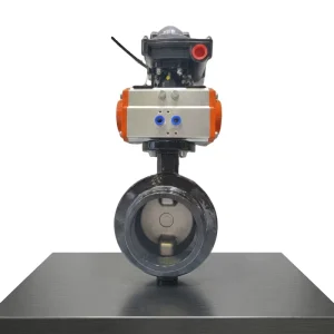 ISO9001 Pneumatic Ductile Iron Body Double Eccentric Butterfly Valve for Water for General Application