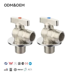 In Stock Factory Brass Ball Core Large Flow Angle Valve Bathroom Faucet Water Control Angle Valve Cut Off Seat Valves