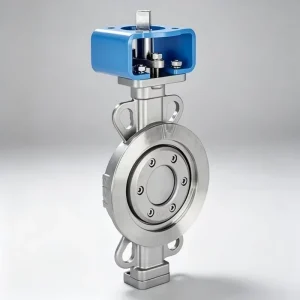 In Stock SS Double Offset Butterfly Valve F316 PN40 DN80 Lug Type PTFE Soft Seated Pneumatic Actuator for Chemical Corrosive