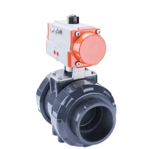 Industrial 8mm Actuator Angle Pneumatic UPVC PPH Adjustable Flange Plastic Ball Valve
