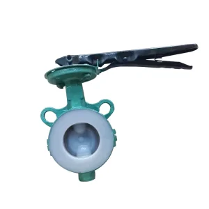 Industrial Clamp Connection Cast Steel Handle Butterfly Valve with Fluorine Lining