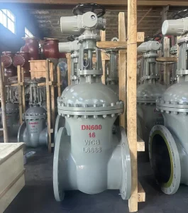 Industrial Electric Bracket Driven Gate Valve Flange Large Diameter WCB Elastic Seat Gate Valve