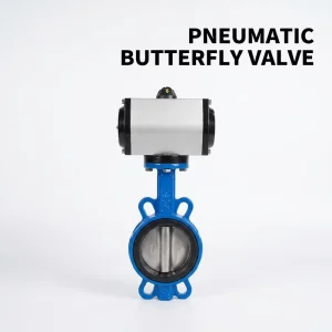Industrial Fluid Control Pneumatic Air Actuator PTFE Soft Seal High Temperature Wafer Type Butterfly Valve
