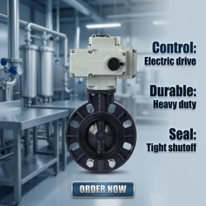 Industrial Grade Motorized UPVC Butterfly Valve Wafer Type for Automated Flow Control Electric butterfly Valve