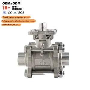 Industrial Grade Valve Three Piece Quick Installation Welded High Platform Ball Valve 304 316 Stainless Steel Ball Valve