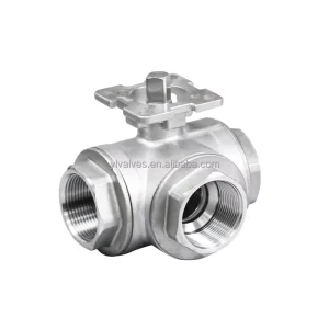 Industrial ISO 5211 NPT BSP 1 6mpa 1000WOG 316 L Port Manual 3 Way Threaded Ball Valve