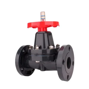 Industrial PVC Manual Single Flange Diaphragm Valves DN15 DN100 for Water Supply Normal Temperature 18 Month Warranty