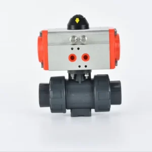 Industrial PVC Pneumatic Ball Valve Quick Opening Anti Corrosion Hot Melt Plastic for Water and Oil Media OEM Supported