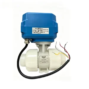 Industrial PVDF Union Ball Valve Normally Closed Mini Electric Motorized Valve Acid Alkali Proof