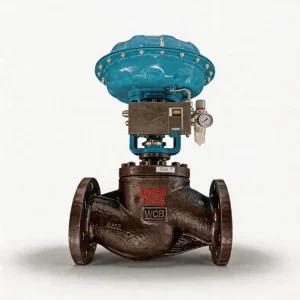 Industrial Pneumatic Control Valve with 4-20 mA Positioner for Gas, Oil, and Steam Flow and Pressure Regulation, High Temperature