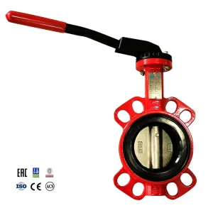 Industrial Standard DN50 Wafer Butterfly Valve EPDM NBR Resilient Seated Ductile Iron Valve PN10 PN16