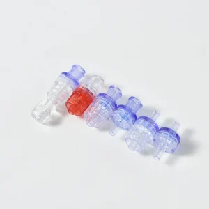 Inline Check Valve with Luer Lock Disposable Single-use Construction for Four-tube Fluid System Applications