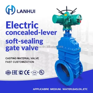 Intelligent Manual Gate Valve Flange Connection DIN PN16 GGG50 Ductile Iron Resilient Seated Sluice Remote Control Water Supply
