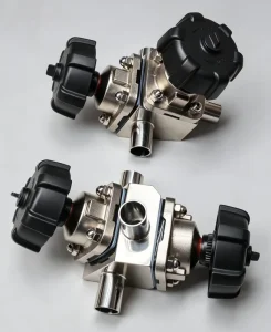Internal Polished T type Diaphragm Valve SS304 Heavy Duty Forged Manual Pharmaceutical Pipeline Valve