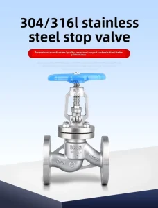 J41W-16P Manual High-Temperature Water Flange Globe Valve 304/316L Stainless Steel Food Grade