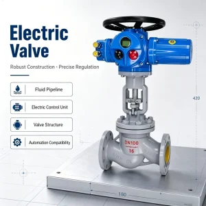 JINWEI Flange Globe Valve Electric Water Superior Corrosion Resistance Industrial Applications Guarantee DN100 1 Year