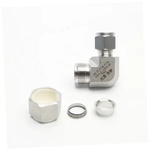 JM LOK 316L Stainless Steel Polished CNC Machined Double Ferrule Right angle Elbow and Ferrule Connector for Oil & Gas Industry