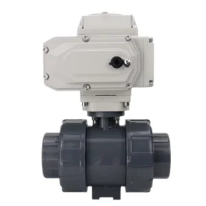 JSH UQ921F 10S DC12V DC24V AC220V Electric Ball Valve 2 way UPVC PP 25mm 50mm Male Connection 10m3 h Flow Rate 100psi 1 Year