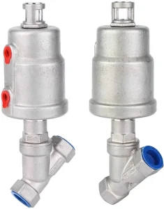JTAIV JY611F 16P 1 2 Inch Stainless Steel 16bar Angle Base Normally Closed Pneumatic Screw Thread Seat Valve with PTFE Sealing