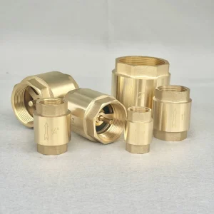 JUGUAN H12X Brass Vertical Full Port Check Valve Thread One Way Non Return Anti Backflow Rubber Sealing 4 Inch 1 2 Port Sizes