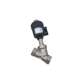 JZF 25 304 Stainless Steel Y Type Pneumatic Angle Seat Valve with Plastic Head DN25 PN16 KINGPIN Pneumatic Components