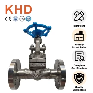 KDH 304 Stainless Steel Forged Globe Valve 1 2 Inch Class 300 Flanged Industrial Handwheel Globe Valve
